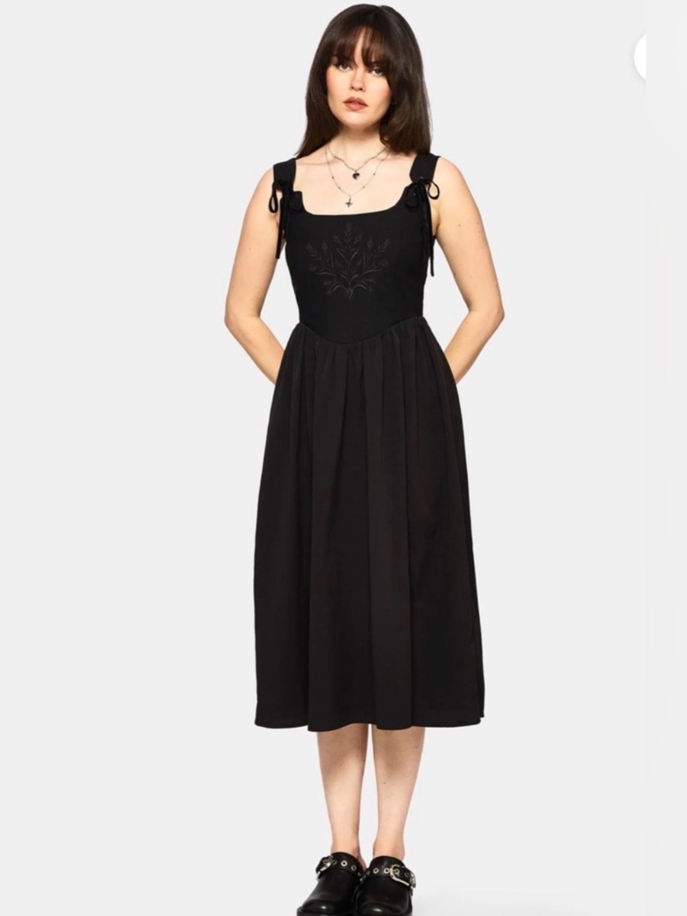NWT Disturbia Cybele Embroidered Front Corset Bodice Midi Dress size US 14 - Picture 2 of 7